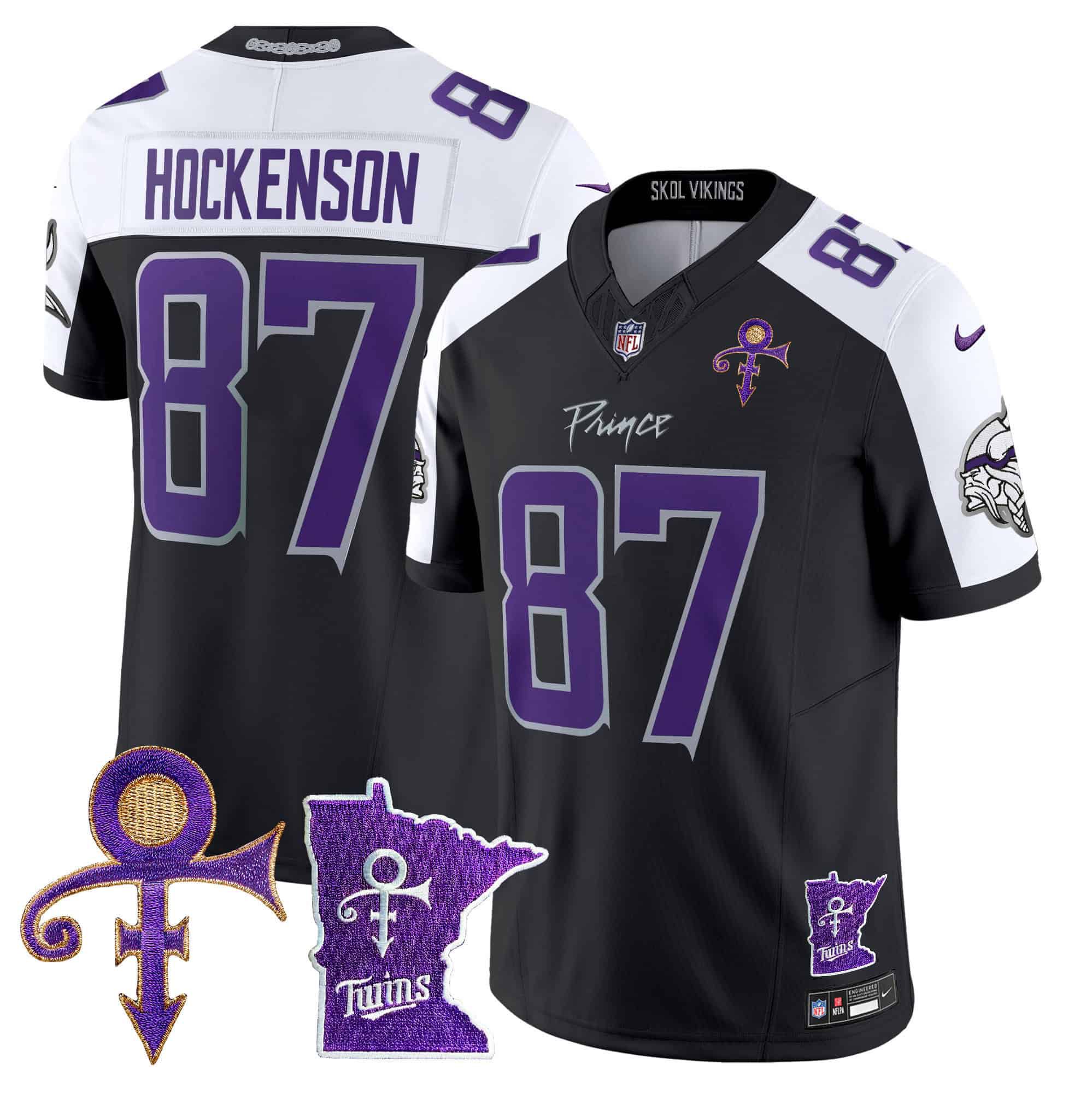 Men Minnesota Vikings 87 Hockenson Black 2024 Nike Prince Vapor Limited NFL Jersey